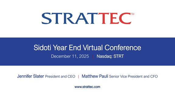 Sidoti Year End Virtual Investor Conference Presentation
